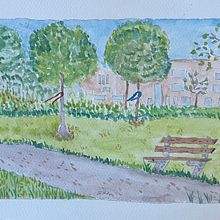 Mon projet du cours : Peinture à l'aquarelle : environnements et scènes aux couleurs vives. Desenho, Artes plásticas, Pintura, e Pintura em aquarela projeto de nive57 - 22.10.2024