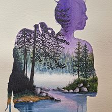 Mi proyecto del curso: Acuarela con doble exposición: pintura de naturaleza. Traditional illustration, Naturalistic Illustration, Realistic Drawing, and Watercolor Painting project by Martha Ortiz - 10.23.2024