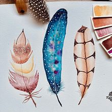 TRES PLUMAS . Ilustrasi tradisional, Seni Rupa, Lukisan, Kreativitas, Dan Lukisan Cat Air proyek oleh Anna Doroteo - 10.23.2024