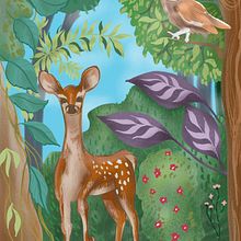 My project for course: Digital Illustration: Create a Colorful Nature Scene. Digital Illustration, Traditional illustration, and Naturalistic Illustration project by Nadiia Fedorets - 10.25.2024