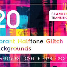 Vibrant Halftone Glitch Backgrounds. Un progetto di Design e Graphic design di Alexander Nedviga - 25.10.2024