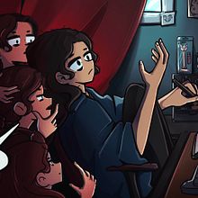 The Muse, The Editor, and The Critic. Digital Illustration project by portellini - 10.03.2024