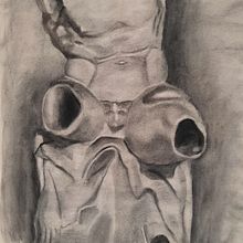 torso sin brazos ni piernas (carboncillo). Drawing, Fine Arts, and Traditional illustration project by mercedes fernan - 10.27.2024