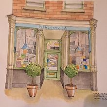 Meu projeto do curso: Ilustração urbana com aquarela:Fachada Biblioteca. Architectural Illustration, Drawing, Painting, and Watercolor Painting project by Carla Fernandes - 10.27.2024