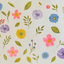 Mein Abschlussprojekt für den Kurs: Blumenmuster mit strahlenden Aquarellfarben. Traditional illustration, Botanical Illustration, Pattern Design, and Watercolor Painting project by Lina Ifeacho - 10.28.2024