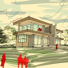 My project for course: Architectural Sketch with Morpholio Trace App. Architectural Illustration, Architecture, Digital Architecture, ArchVIZ, Interior Design, and Spatial Design project by rawan.hussein92 - 10.28.2024