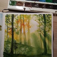 My project for course: Dreamy Watercolor Landscapes: Paint with Light. Pintura, e Pintura em aquarela projeto de christine7589 - 01.11.2024