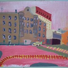 My project for course: Gouache Painting of Urban Landscapes. Projekt z dziedziny Malowanie gwaszami, Trad, c, jna ilustracja i  Malarstwo użytkownika Yevheniia - 01.11.2024