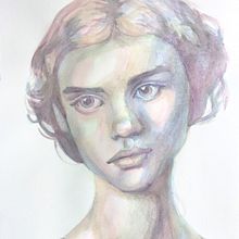 Mi proyecto del curso: Retrato artístico en acuarela. Fine Arts, Portrait Drawing, Painting, and Watercolor Painting project by elchivo - 11.03.2024