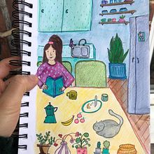 My project for course: Exploratory Sketchbook: Find Your Drawing Style. Un progetto di Bozzetti, Creatività, Disegno, Illustrazione tradizionale, Pittura ad acquerello, Pittura gouache e Sketchbook di m_alexe - 06.11.2024