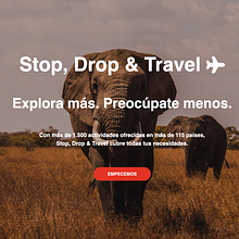 Página de reserva - Stop, Drop & Travel. Un proyecto de CSS, HTML, JavaScript, Diseño Web, Desarrollo Web, Programación, Cop, writing y SEO de Andrea Tejero - 06.11.2024
