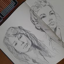 My project for course: Portrait Sketchbooking: Explore the Human Face. Artistic Drawing, Drawing, Portrait Drawing, Sketchbook, and Sketching project by Agnieszka - 11.07.2024