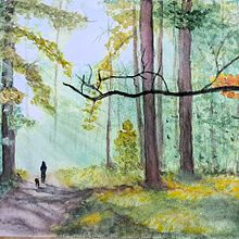 Mi proyecto del curso: Paisajes de ensueño con acuarela: plasma la luz. Painting, and Watercolor Painting project by palomoreno - 11.07.2024