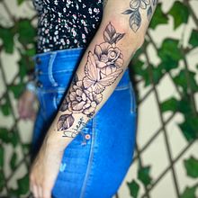 Mi proyecto del curso: Tatuaje botánico con puntillismo. Tattoo Design, Traditional illustration, and Botanical Illustration project by Oscar Cerquera - 11.08.2024