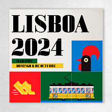 Maratón Lisboa 2024. Graphic Design, Art Direction, Br, ing, Identit, Creativit, and Editorial Design project by Maria Pessini - 10.06.2024