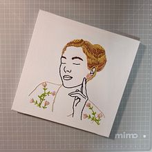 Meu projeto do curso: Retrato bordado com elementos botânicos. Un proyecto de Bordado y Diseño textil de Bruna Peixoto - 09.11.2024