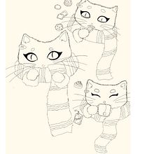 Cat cat cat. Digital Illustration project by Nathália Luíza Lima de Oliveira Souza - 11.09.2024