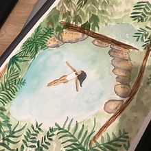 Meu projeto do curso: Ilustração em aquarela com influência japonesa. Drawing, Traditional illustration, and Watercolor Painting project by Rafaela Freitas - 11.10.2024