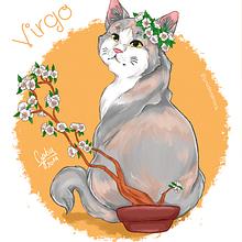 Serie de Gatos Astrológicos. Un progetto di Graphic design e Illustrazione digitale di María Gabriela Nogales Aguilera - 24.02.2021