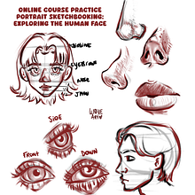 My project for course: Portrait Sketchbooking: Explore the Human Face. Artistic Drawing, Drawing, Portrait Drawing, Sketchbook, and Sketching project by Yasmine Andral Colon - 11.11.2024