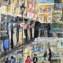 Mi proyecto del curso: Pintura Impresionista con Acrílicos: Técnicas para Escenas Urbanas. Acr, lic Painting, Fine Arts, and Painting project by Alicia - 11.06.2024