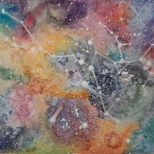 Sterrenhemel. Watercolor Painting project by Mariet van de Waarsenburg - 11.11.2024