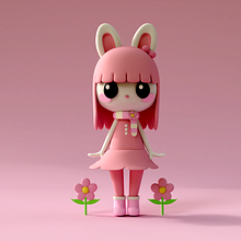 Coelha Rosa. Projekt z dziedziny  Modelowanie 3D, 3D i Projektowanie postaci 3D użytkownika Andreia Duarte Bilenkij - 12.11.2024