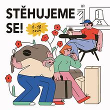 "We're moving" Café poster and other. Un progetto di Illustrazione digitale e Graphic design di Dominika Pavlickova - 05.08.2024