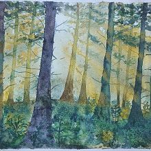 Mein Abschlussprojekt für den Kurs: Verträumte Aquarell-Landschaften: Halte Licht fest. Painting, and Watercolor Painting project by Sylvia - 11.09.2024