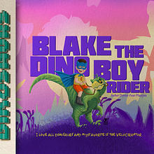 Blake the Dino Boy Rider. Un proyecto de Diseño de personajes, Educación, Ilustración digital e Ilustración infantil de Taariq Adonis - 12.11.2024