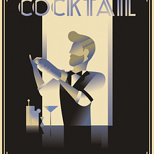 COCKTAIL_Lift your spirits - Art Deco Style. Un progetto di Belle arti, Design di poster , Illustrazione tradizionale e Illustrazione digitale di Oriol Admetlla Marimon - 13.11.2024