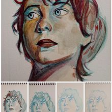 Mi proyecto del curso: Retrato artístico en acuarela. Un proyecto de Bellas Artes, Dibujo de Retrato, Pintura y Pintura a la acuarela de carlos peñas - 13.11.2024