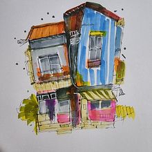Mon projet du cours : Esquisses d'architecture expressives aux feutres de couleur Ein Projekt aus dem Bereich Architektonische Illustration, Zeichnung, Illustration mit Tinte, Sketchbook und Skizzenentwurf von SIHAM HABBADI - 14.11.2024