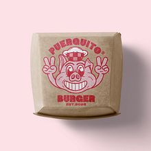 Logotipo / Packaging /Puerquito Burger / 2024/25. Design, Traditional illustration, Advertising, Art Direction, Br, ing, Identit, Character Design, Graphic Design, Packaging, Product Design, Screen Printing, T, pograph, Vector Illustration, Creativit, and Logo Design project by Ion Benítez - 12.19.2024