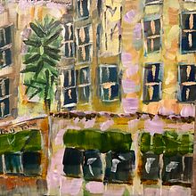 My project for course: Impressionist Painting with Acrylics: Techniques for Urban Scenes. Un projet de Peinture acr, lique, Beaux Arts , et Peinture de Crystal Owen - 15.11.2024