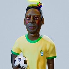 Rei Pelé. 3D, Character Design, and Design project by Telmo Maia - 12.30.2022