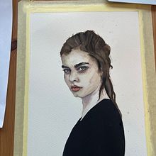 My project: Watercolor Portrait: Aiming for ten. Portrait Drawing, Traditional illustration, and Watercolor Painting project by Petra Vieweg - 11.18.2024