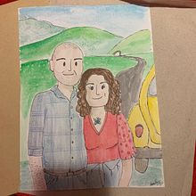 Meu projeto do curso: Dan e Ale Ein Projekt aus dem Bereich Zeichnen mit Buntstiften, Traditionelle Illustration, Malerei, Porträtzeichnung und Aquarellmalerei von anapribotelho_1 - 19.11.2024