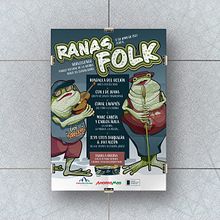 Diseño e ilustración Cartel Ranas Folk 2023 - Guadalajara. Un progetto di Design di poster , Illustrazione vettoriale, Illustrazione digitale e Graphic design di José Luis Segovia García - 14.05.2023
