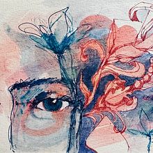 Mein Abschlussprojekt für den Kurs: Experimentelle Porträts mit Tinte, Tee und Alkohol. Projekt z dziedziny  R, sunek,  Sztuki piękne,  R, sunek atramentem i  Malarstwo użytkownika Sylvie Brucker - 20.11.2024