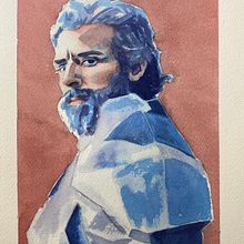Mi proyecto del curso: Retrato artístico en acuarela. Fine Arts, Portrait Drawing, Painting, and Watercolor Painting project by 9fzx56xqng - 11.21.2024
