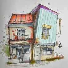 My project for course: Expressive Architectural Sketching with Colored Markers. Architectural Illustration, Drawing, Ink Illustration, Sketchbook, and Sketching project by marko_novak82 - 11.21.2024