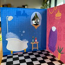 Maison Pop Up. Drawing, Traditional illustration, To, Design, Stationer, Design, and Children's Literature project by Valentine Dossat - 11.22.2024