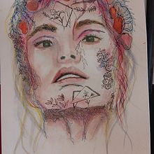 Mi proyecto del curso: Retrato experimental con tinta, alcohol y té. Projekt z dziedziny  R, sunek,  Sztuki piękne,  R, sunek atramentem i  Malarstwo użytkownika Martha Lilia Lopez Garcia - 19.07.2024