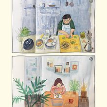 Our Weekend Life. Un progetto di Bozzetti, Creatività, Disegno, Illustrazione tradizionale, Pittura ad acquerello, Pittura gouache e Sketchbook di whitenoon2022 - 25.11.2024