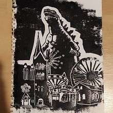 Mein Abschlussprojekt für den Kurs: Moderner Linolschnitt für originelle Drucke. Arts, Crafts, Fine Arts, Traditional illustration, Printing & Ink Illustration project by reaction46 - 11.24.2024