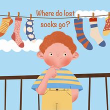 Where do lost socks go. Un progetto di Illustrazione infantile, Illustrazione digitale, Illustrazione editoriale, Illustrazione tradizionale, Narrativa, Gestione di un portfolio e Bozzetti di Menna Abdellatef - 25.09.2024