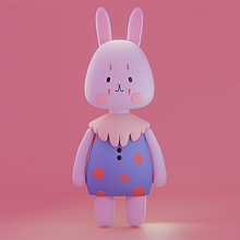 Bunny Clown. 3D Modeling, Character Design, Digital Illustration, Traditional illustration, and Manga project by saraielizondomartinez - 11.30.2024
