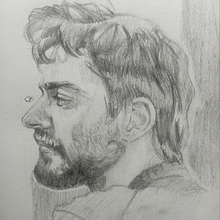 1 RETRATO DE PERFIL Y 1 RETRATO DE 3/4. Drawing, Portrait Drawing, Sketchbook, Sketching, and Fine Arts project by Oscar Guevara - 12.03.2024