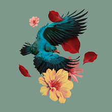 CUERVO AZUL. Fashion Design, Printing, and Pattern Design project by janire_olano - 12.04.2024